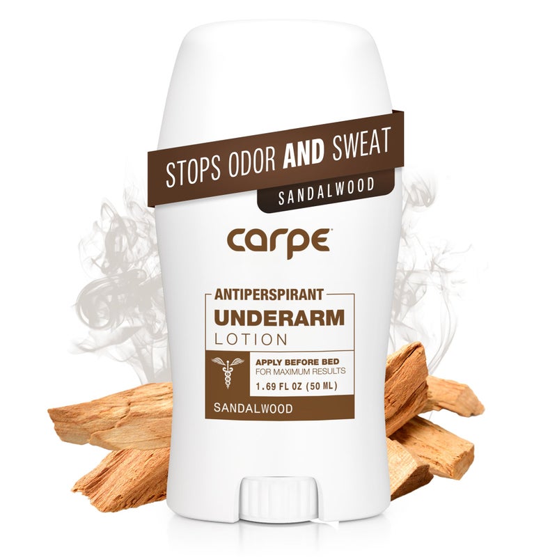 Carpe Clinical Strength Underarm Antiperspirant and Deodorant Sandalwood Scent